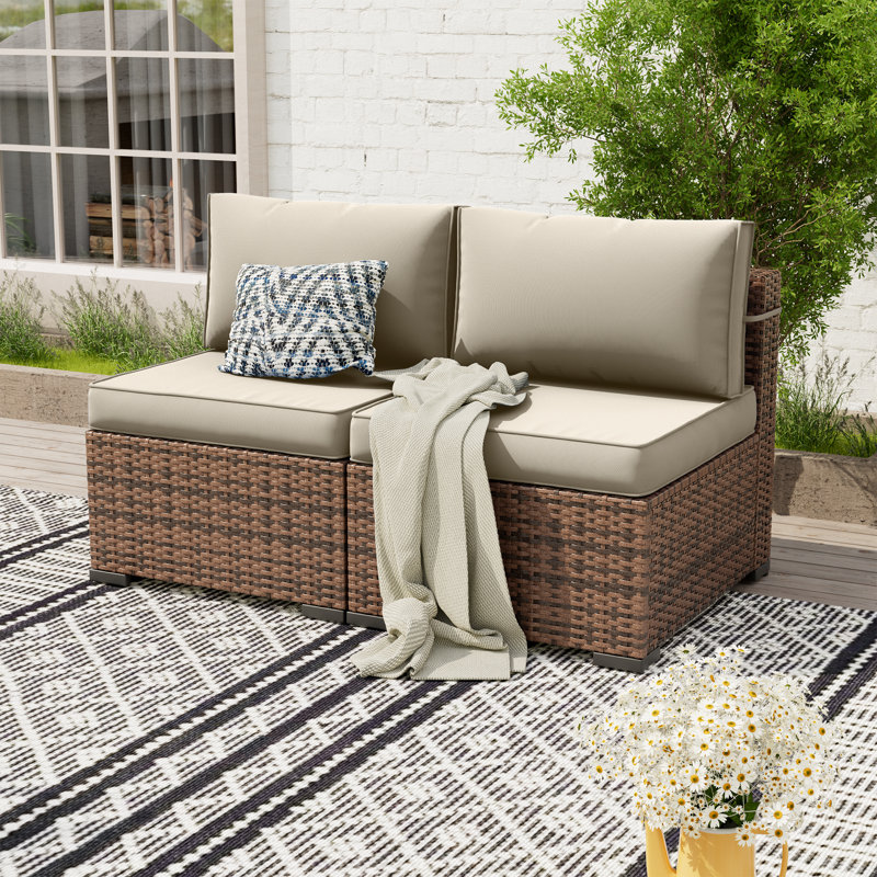Mecayla 25.2” Patio Chair with 4"D Cushions, Cream
