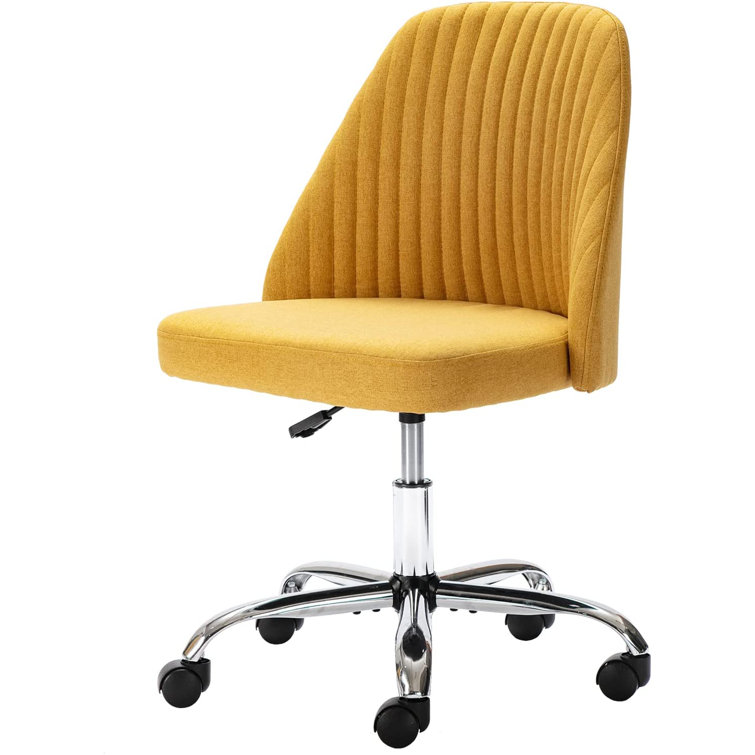 Latitude Run® Faux Leather Upholstered Home Office Desk Chair with Mid-back  Swivel Task Chair