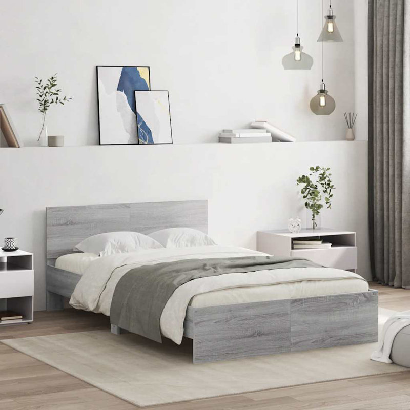 Siman Bed, Small Double (4'), Grey Sonoma