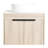 Wall Mounted Bathroom Vanity In White Oak. 24" With Ceramic Basin. Silent Soft Close Door & Ample Storage Sink. Oak Effortless-Closing