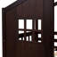Lit superposé simple au dessus d'un lit simple avec échelle, lit en bois-1028714893