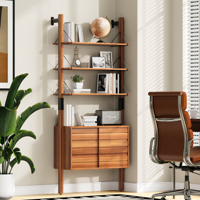Charrelle Ladder Bookcase,4 Tier Ladder Bookshelf
