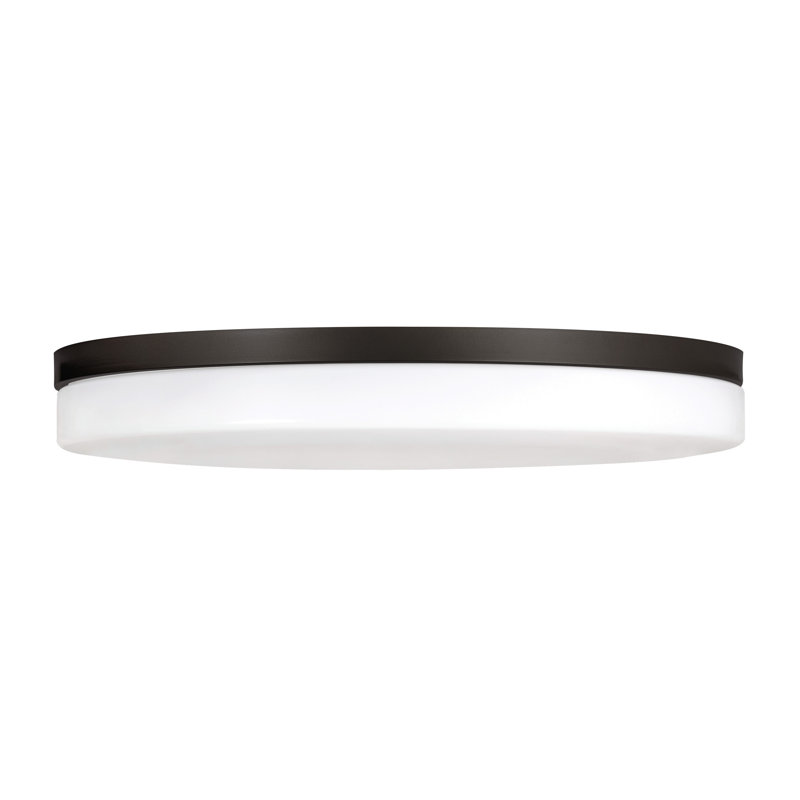 LED Flush Mount, 3" H x 19" W x 19" D, Black