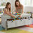 Rustic Shoe Storage Bench With Cushioned Seat - 3 Drawers & Hidden Storage For Home Organization-868988271