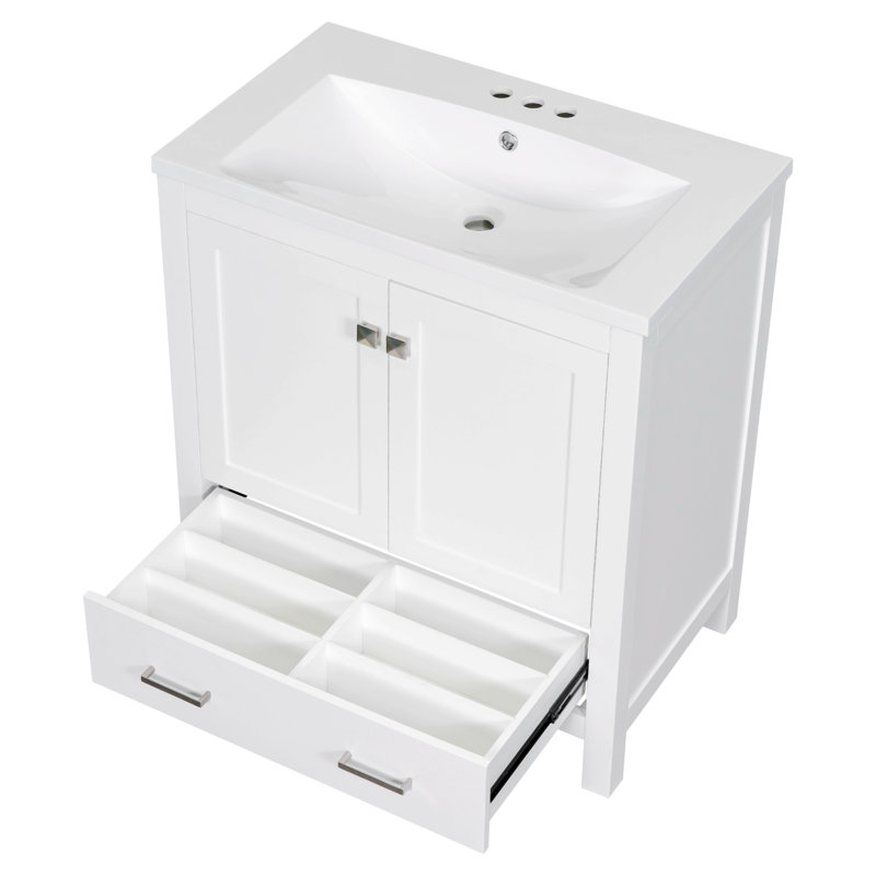 Rangement pour salle de bain Swantje, Blanc