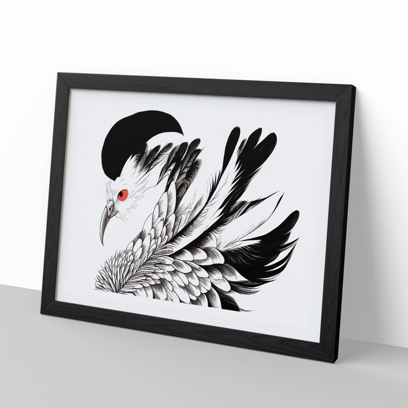 Ravishing Bird - Single Picture Frame Painting, Black Framed, 46cm H x 64cm W x 2cm D