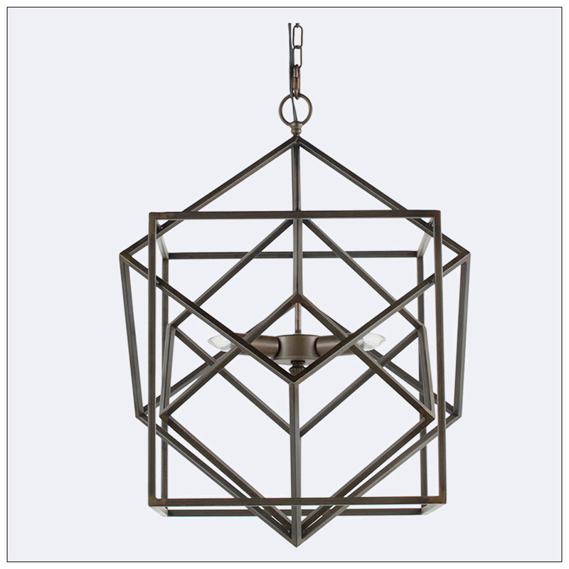 Lustre géométrique à 2 lumières