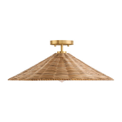 Plafonnier 1 lumière Lilliana en laiton naturel