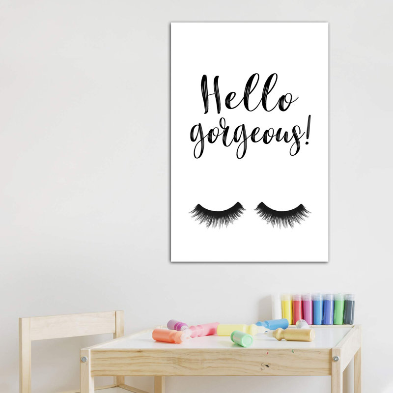 «Hello Gorgeous» par Sissi & Seb - reproduction d'art textuel, H 40 po x l 26 po x P 1,5 po, Toile tendue, Pas de tapis