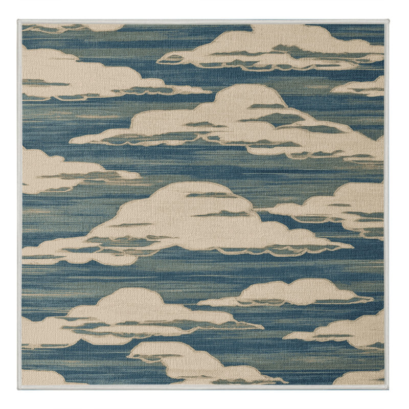 Washable Cloud Formations Hawaiian Area Rug, Square 3'