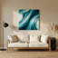 Gradient abstrait 45, art mural en métal bleu-86687605