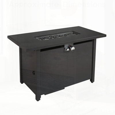 Table de foyer d'extérieur en acier avec couvercle, parfaite pour le divertissement à l'année et les rassemblements confortables