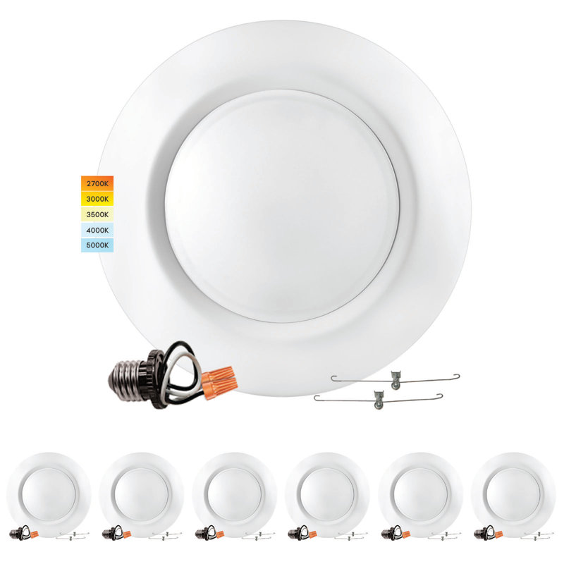 7.4'' Selectable Color Temperature Air-Tight IC Rated LED Retrofit Recessed Lighting Kit