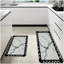 Ensemble de 2 tapis de cuisine en marbre noir et blanc doré, tapis de plancher pour la cuisine et le vestibule, décoration géométrique moderne