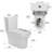 White Ceramic Toilet, 1.1/1.6 , Elongated, Comfortable, & Shape Ceramic, White, Comfortable