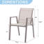 Ensemble de 4 chaises de salle à manger d'extérieur en polyester enduit de PVC avec structure en métal et dossier pour l'extérieur-114210746