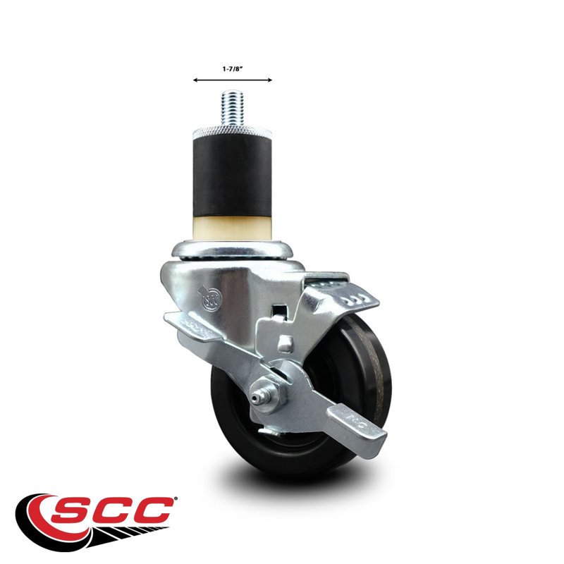 Roulettes pivotantes extensibles de 3 po à 1-7 / 8 po avec frein SCC