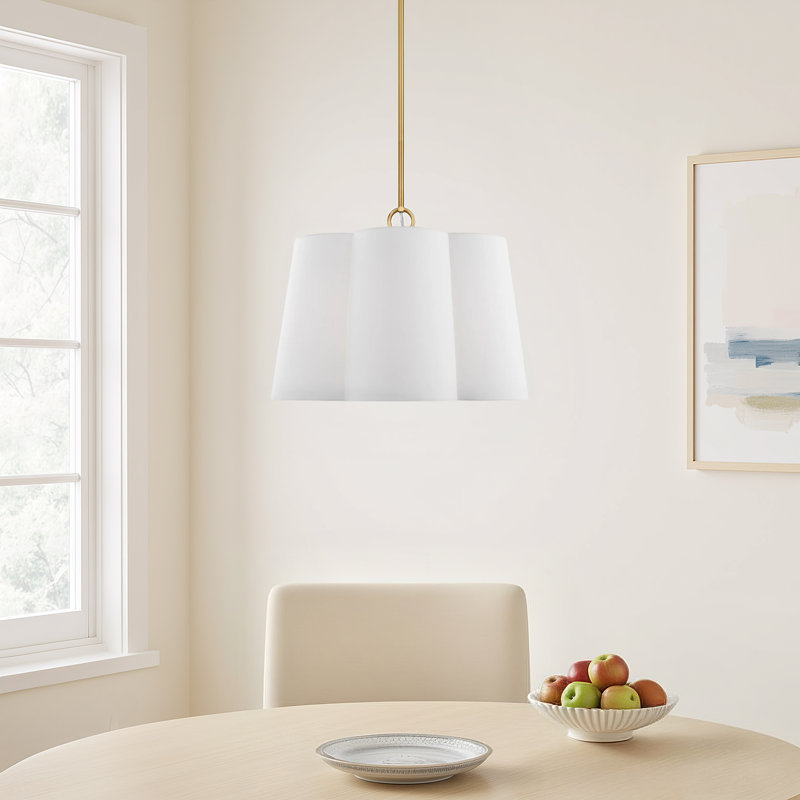 Taj 3-Light Burnished Brass Pendant, 21.5" H x 22" W x 22" D, 3