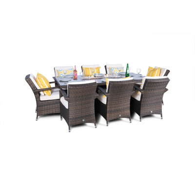 Parra Rectangle 11 - Piece 8 - Person 200Cm L Outdoor Dining Set