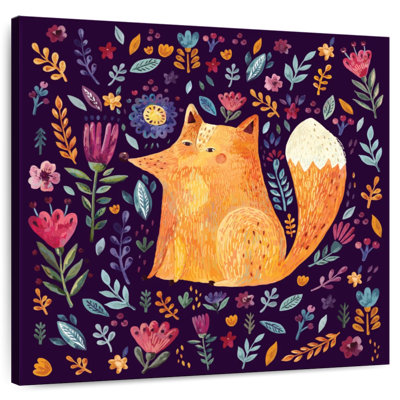Crowle Fox parmi les fleurs