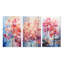 «Pink and Blue Trees Field Pointillism VI», 3 pièces sur toile-462278051-462278055