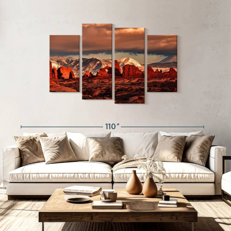 Alvord, coucher de soleil sur le parc national des Arches, H 48 po x l 75 po