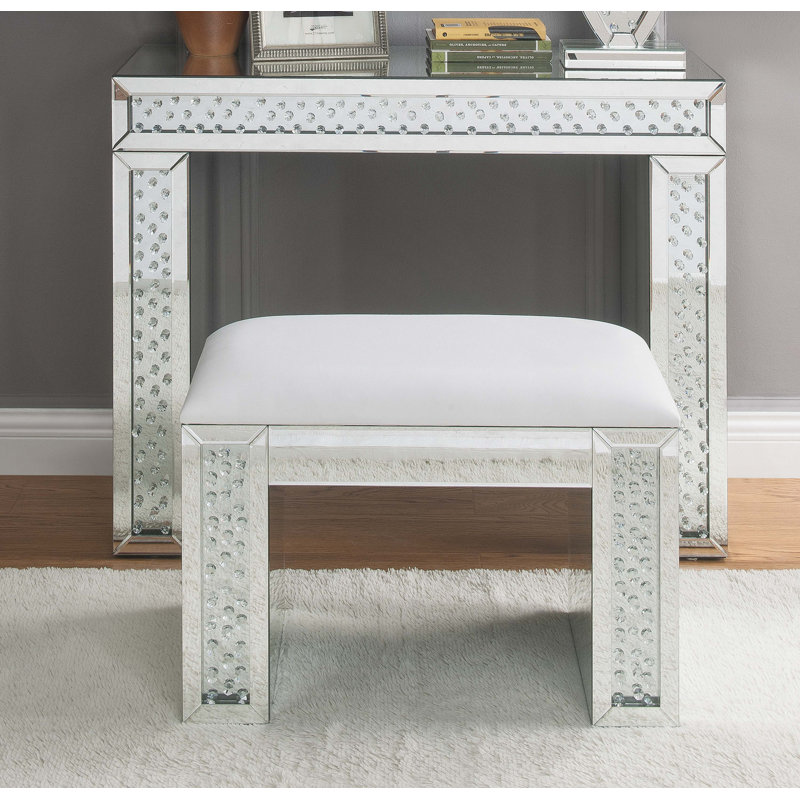 Meuble-lavabo 44 po, verre miroitant, blanc  