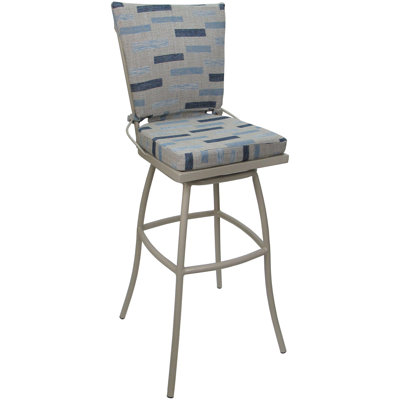 Tabouret d'extérieur 34 po avec coussin Masiyah