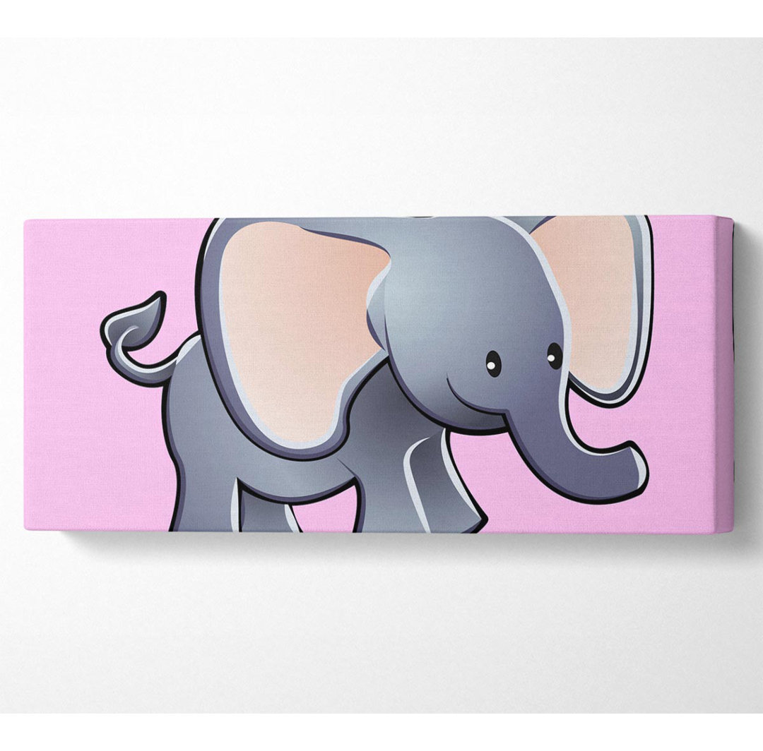 Großohriger Elefant Rosa Panoramaleinwand