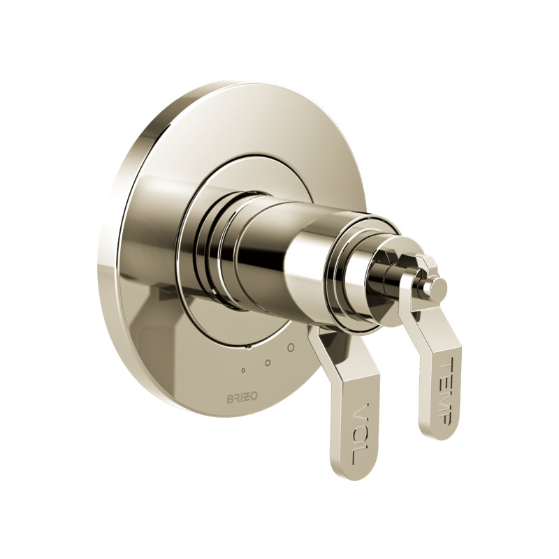 Litze® Lavatory/Bidet Diverter Trim, Industrial Lever, Polished Nickel
