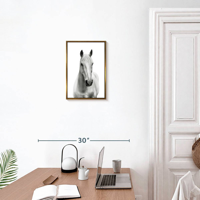 Mince cheval blanc, Floating Frame Gold, 13 po x 19 po
