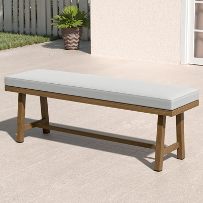 Banc d'extérieur résistant aux intempéries, banc de patio 2 places en aluminium imitation bois avec coussin, pour jardin, véranda, cour, marron
