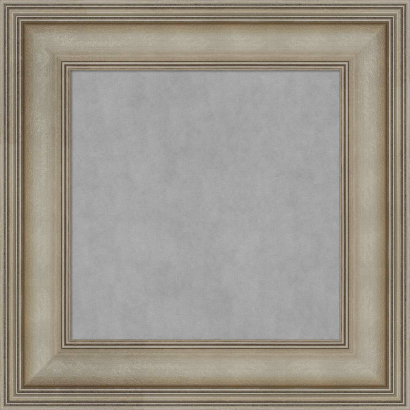 Tableau magnétique à cadre étroit en argent antique Mezzanine, H 17 po x l 17 po x P 1 po