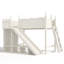 Lit mezzanine simple en bois massif avec rangement, garde-robe, glissade et échelle détachables, beige-1344148542-1344148531
