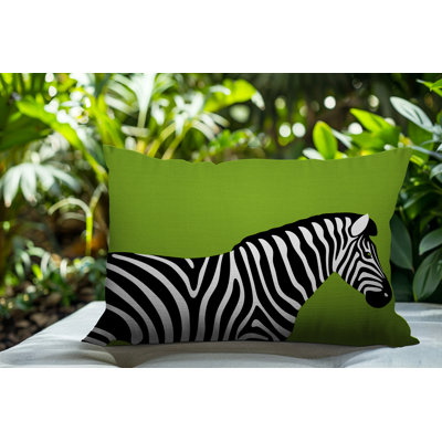 Oreiller rectangulaire réversible intérieur / extérieur Hala Zebra