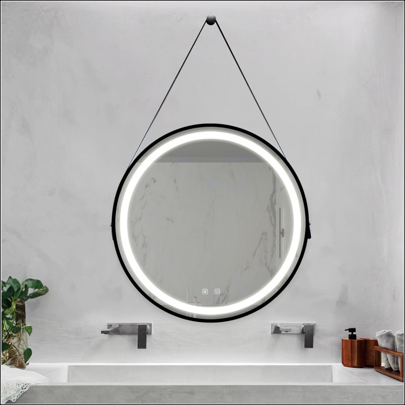 Miroir de salle de bain élégant à DEL avec éclairage réglable et fonction antibuée, 32 po x 32 po