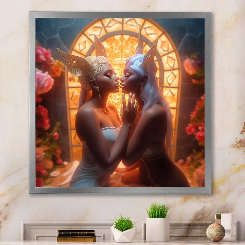 Verna - reproduction sur toile, Cadre simple argenté, H 16 po x l 16 po x P 1 po