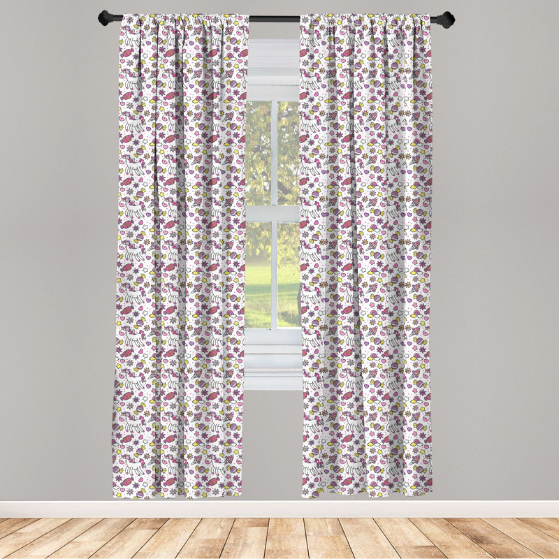 Unicorn Semi-Sheer Rod Pocket Sliding Panel, 28" x 63"
