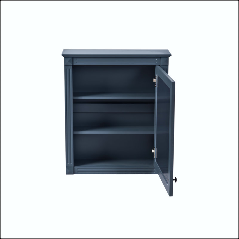 Pharmacie murale 24 x 27 avec 3 tablettes réglables et charnière à fermeture en douceur - gris, Grey