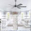 Magnifique ventilateur de plafond en cristal de 65 pouces avec lumières et télécommande, ventilateur moderne à 6 vitesses à courant continu pour chambre à coucher-105767746