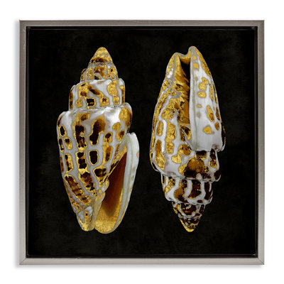 Art mural sur toile flottant "Spots Cowrie Shells" par Caroline Kelly