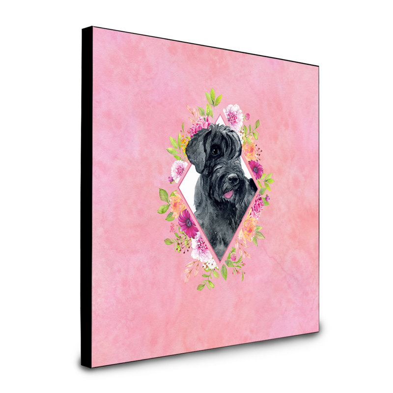 Panneau mural Dollman Flowers, Rose, Schnauzer géant