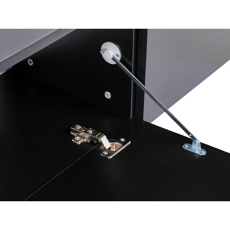 Wall Mounted TV Stand GLADSTONE, 30cm H x 140cm L x 40cm W, Black