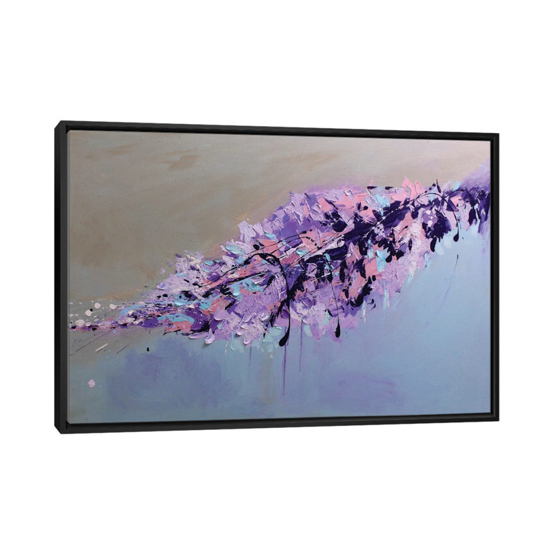 «The Leaf», reproduction sur toile, H 18 po x l 26 po x P 1,5 po, Toile encadrée noire, Pas de tapis