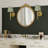 Wireless Battery Operated Dimmable Wall Sconces with Eelegant Green Floral Fabric Shade and Remote (Set of 2)-1961429628