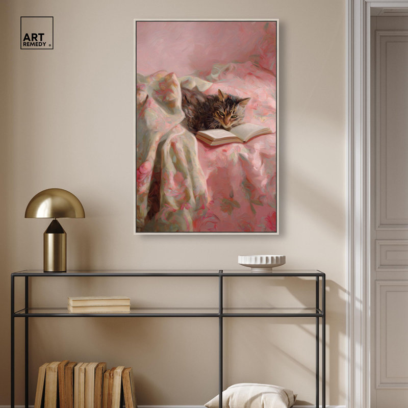 Décoration murale pour chat, "Cat Nap capitulation" par Art Remedy, cadre argenté, 24 x 36, H 37 po x l 25 po, Cadre argenté