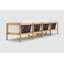 Canapé modulaire d'extérieur en teck Haven avec coussins Sunbrella en pierre grise-66452854-128797538