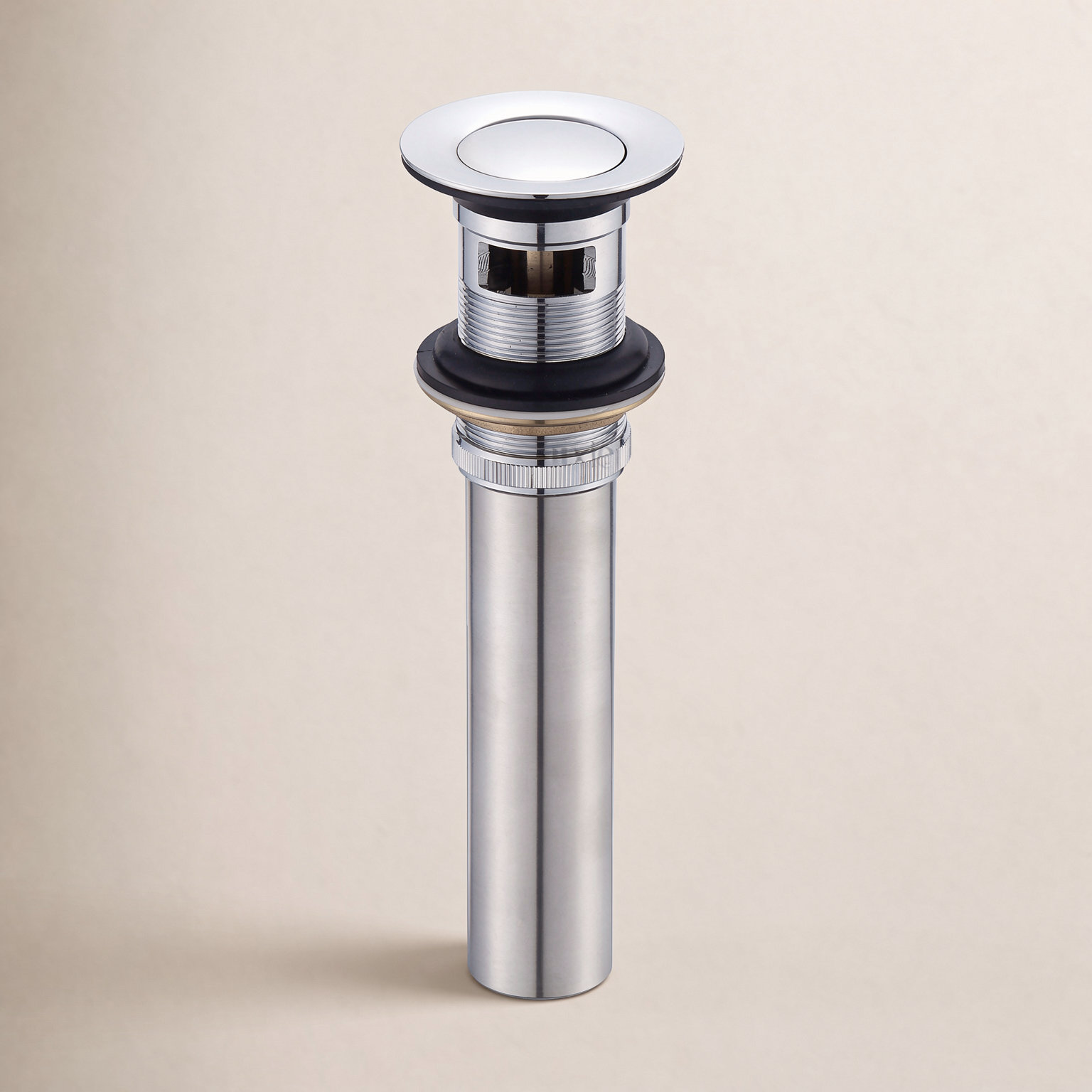 Pop-Up Bathroom Sink Drain with Overflow, Chrome