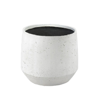 Pot à fleurs blanc Sandora - Texture faite à la main, intérieur / extérieur, décoration de jardin et de patio résistante aux intempéries, pot à fleurs en grès
