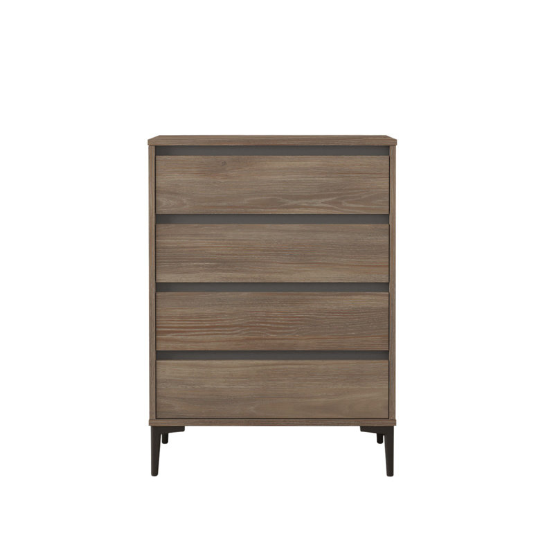 Roshaad 4 Drawer Storage Drawer, Brown/Black